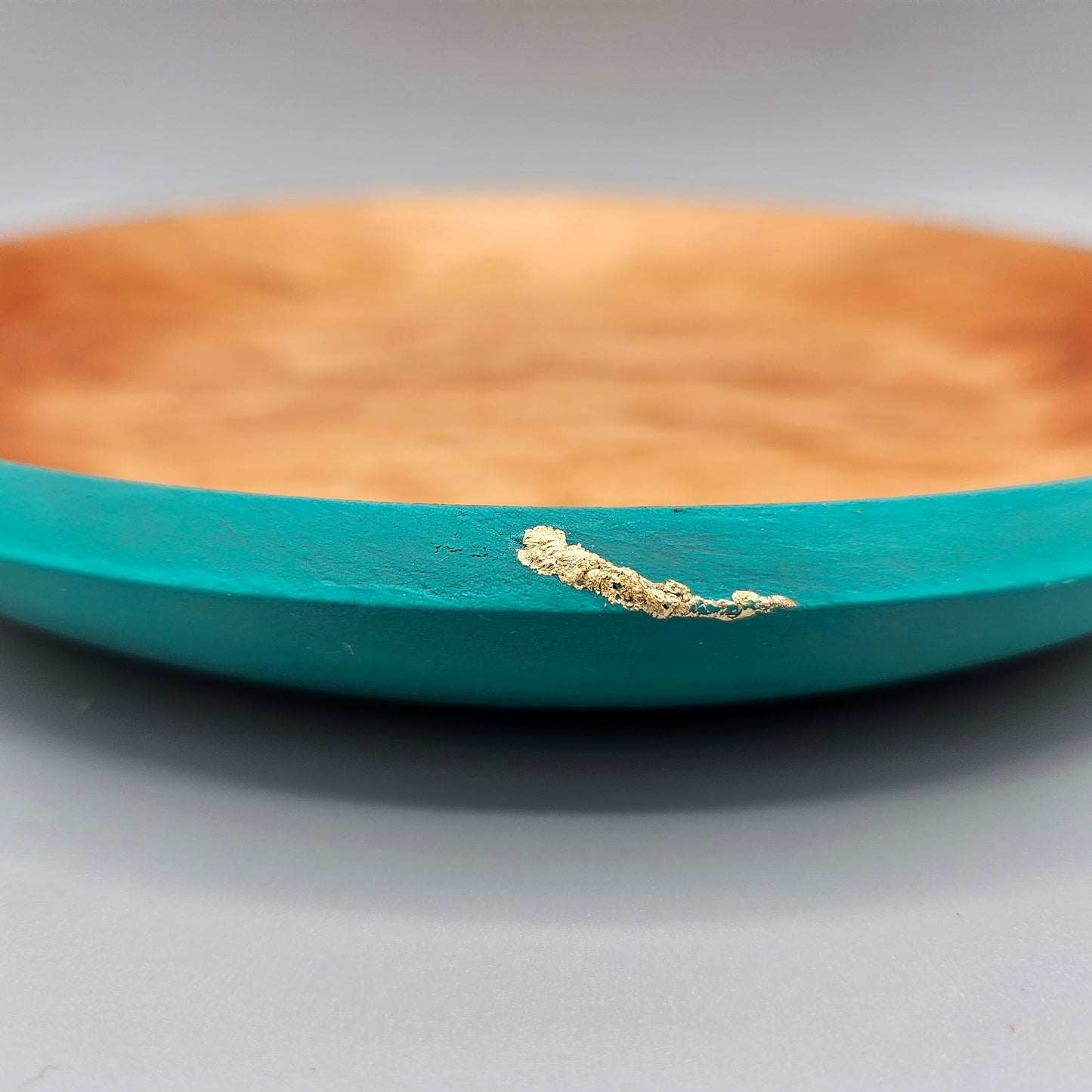 Cherry Plate With Milk Paint and Gold Leaf