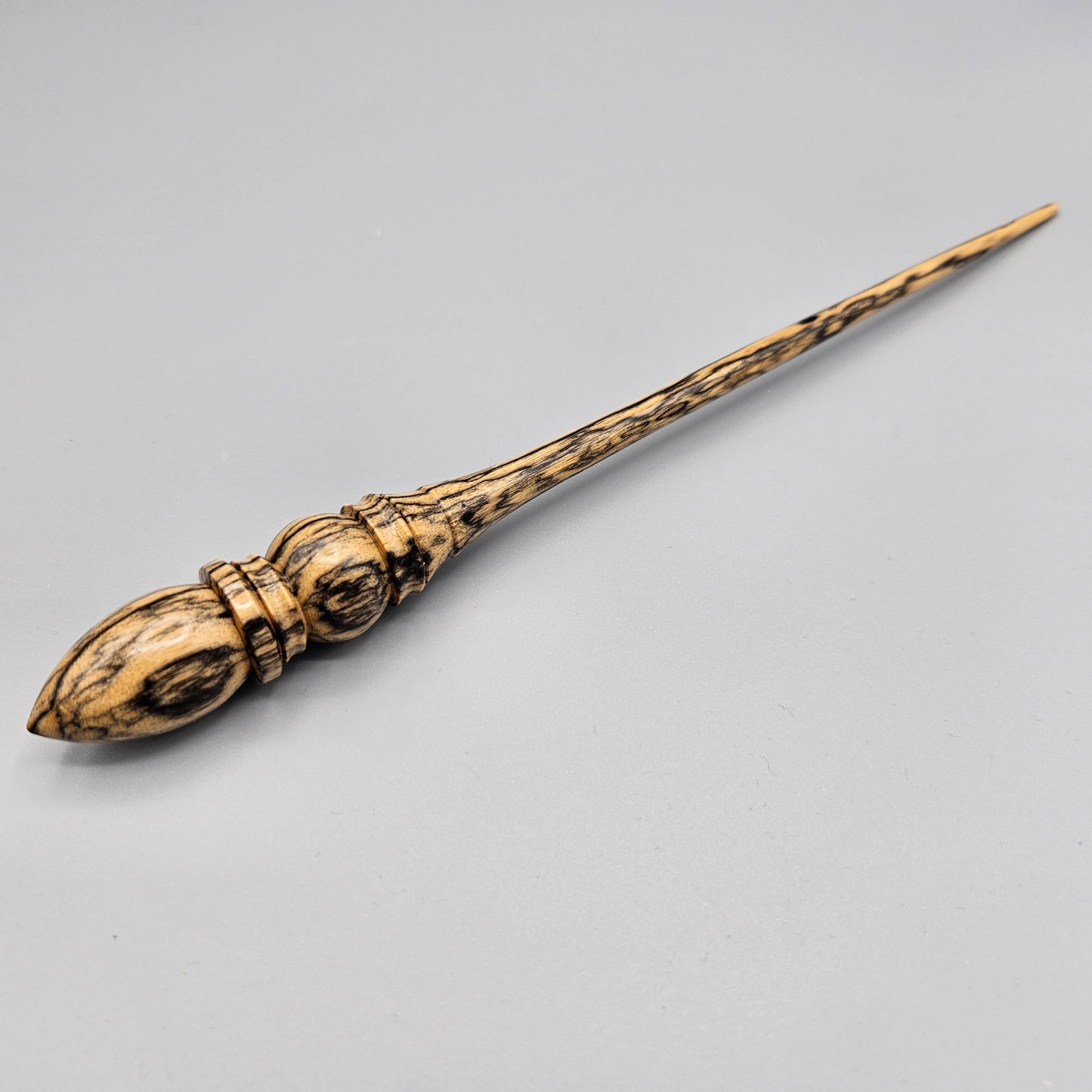 Wormy Black and white Ebony Spindle